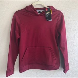 Youth Maroon Under Armour Fleece Hoodie